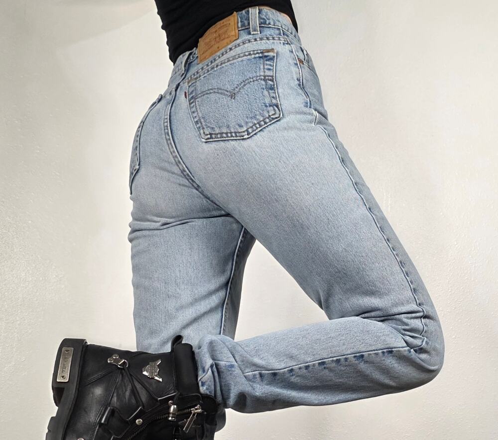 Vintage 90s Levis 512 Jeans Womens Light Wash High Rise Slim Tapered USA 27X33